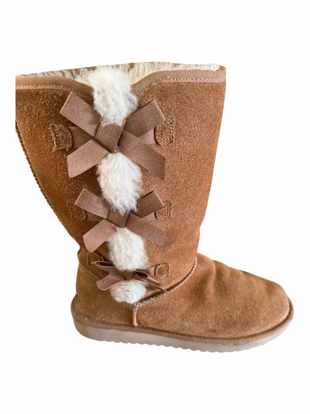 Ugg Koolaburra Shearling-Trim Suede Winter Boots - Chestnut
